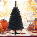 36 Inch Unlit Artificial Christmas Mini Tree with Plastic Stand-Green