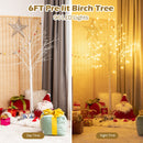 Pre-lit White Twig Birch Tree for Christmas Holiday with LED Lights