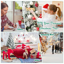 8 Feet Snow Flocked Christmas Tree Glitter Tips with Pine Cone and Red Berries