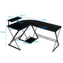 L-Shaped Desk Reversible Corner Computer Desk with Movable Shelf and CPU Stand