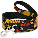 Dog Leash - ROBIN Red/Black Poses Gray