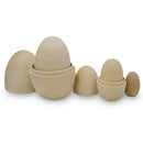 5 Unfinished Unpainted Blank Wooden Nesting Easter Eggs 5 Inches