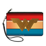 Canvas Zipper Wallet - LARGE - Wonder Woman 2017 Icon Stripe Red Golds Blue