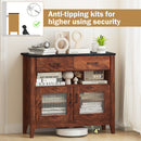 Coffee Bar Cabinet with 2 Drawers and 1 Open Compartment-Brown