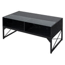 Center Table with Faux Marble and Tempered Glass Top