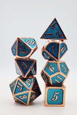 Copper with Tanzanite RPG Metal Dice Set