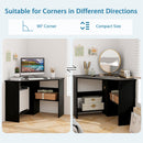 Corner Computer Desk with Storage Shelf - Triangle Design