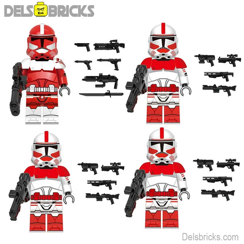 Coruscant Guard Clone trooper Set of 4 Lego Star Wars Minifigures custom toys