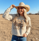 Cowboy Gingerbread Howdy Christmas Graphic Sweatshirt