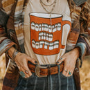 Cowboys and Coffee Cup Graphic Tee