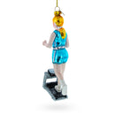Treadmill Runner Fitness Girl Blown Glass Christmas Ornament