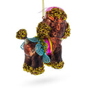Sophisticated Poodle Blown Glass Christmas Ornament