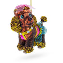 Sophisticated Poodle Blown Glass Christmas Ornament