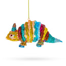 Vibrant Multicolored Armadillo Glass Christmas Ornament