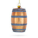 Aged Whiskey Barrel Blown Glass Christmas Ornament
