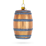Aged Whiskey Barrel Blown Glass Christmas Ornament
