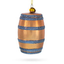Aged Whiskey Barrel Blown Glass Christmas Ornament
