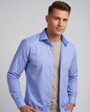 Long Sleeve Shirt with contract trimming // Dual cuffs //  contemporary fit - Final Sale