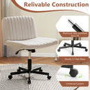 Criss Cross Chair with Wheels Cross-Legged Swivel Desk Chair with Soft-Padded Wide Seat