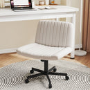 Criss Cross Chair with Wheels Cross-Legged Swivel Desk Chair with Soft-Padded Wide Seat