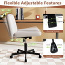 Criss Cross Chair with Wheels Cross-Legged Swivel Desk Chair with Soft-Padded Wide Seat