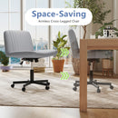 Criss Cross Chair with Wheels Cross-Legged Swivel Desk Chair with Soft-Padded Wide Seat