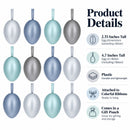 Set of 12 Pastel Blue Plastic Easter Egg Ornaments 2.35 Inches