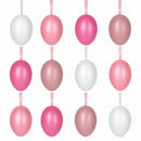 Bag of 12 Pastel Rose Plastic Easter Egg Ornaments 2.35 Inches