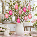 Bag of 12 Pastel Rose Plastic Easter Egg Ornaments 2.35 Inches