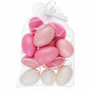 Bag of 12 Pastel Rose Plastic Easter Egg Ornaments 2.35 Inches