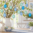 Bag of 12 Miniature Pastel Blue Plastic Easter Egg Ornaments 1.5 Inches
