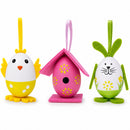 Set of 3 Bunny, Chick, Easter Egg House Plastic Easter Gift Set Decoration