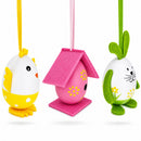 Set of 3 Bunny, Chick, Easter Egg House Plastic Easter Gift Set Decoration