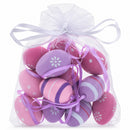Bag of 12 Miniature Pastel Purple Plastic Easter Egg Ornaments 1.5 Inches