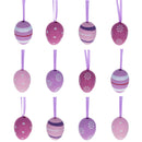 Bag of 12 Miniature Pastel Purple Plastic Easter Egg Ornaments 1.5 Inches