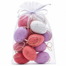 Bag of 12 Pink and White Speckled Plastic Easter Egg Ornaments 2.35 Inches