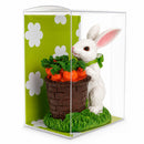 Bunny With Easter Basket Filled With Carrots Tabletop Figurine 3 Inches Tall
