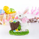 Bunny with Easter Basket full of Flowers 3 Inches