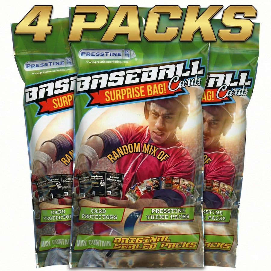 4-Pack Presstine Baseball Trading Cards Surprise Bag