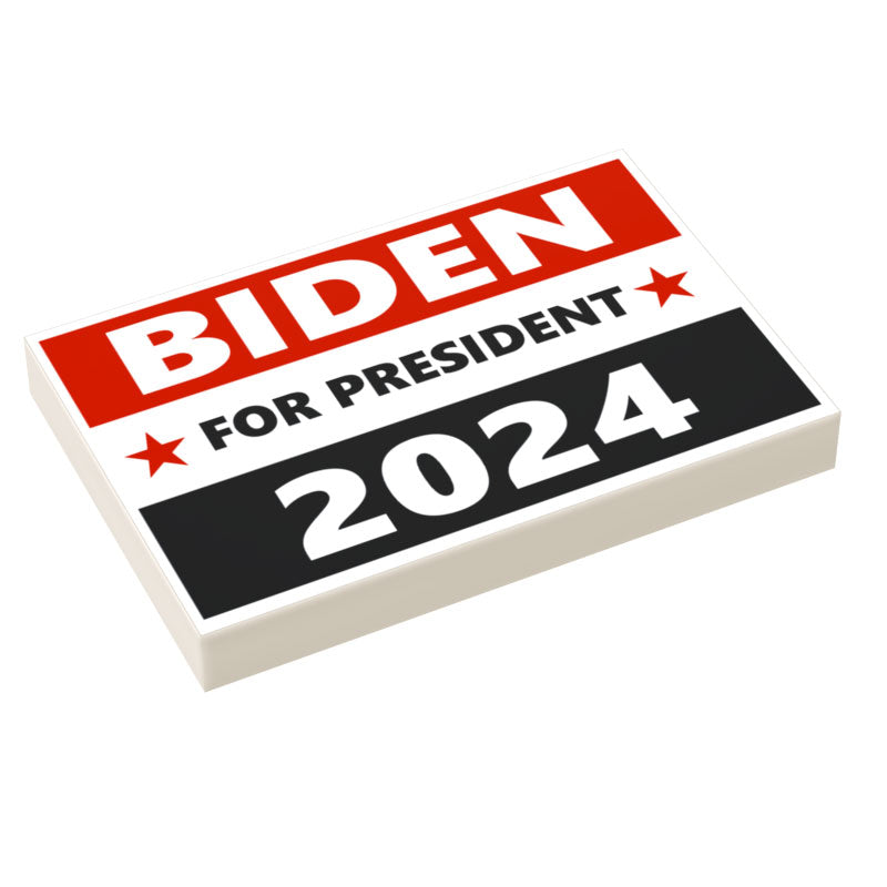 Biden 2024 Election USA Campaign Sign (2x3 Tile) made using LEGO part - B3 Customs