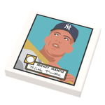 Mickey Mantle Baseball Card (2x2 Tile) made using LEGO part