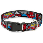 Plastic Clip Collar - THE AMAZING SPIDER-MAN Stacked Comic Books/Action Poses