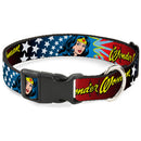 Plastic Clip Collar - Wonder Woman Face w/Stars