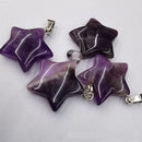 Natural Stone Crystal Agate Star Pendant