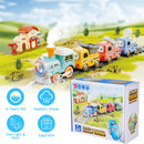 Electric Train Set with Smokes Light Sound Remote Magnetic Train Toys with Locomotive 3 Trucks Gifts for Kids Aged 3 4 5 6 Year Old
