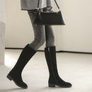 Women's Solid Color Fashion Frosted Long Martin Suede Boots