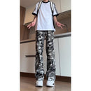 Camouflage Straight-leg Loose Wide-leg Pants