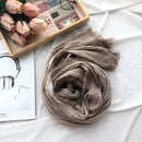 Japanese Korean Striped Solid Color Cotton And Linen Scarf