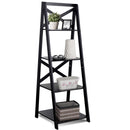 4-tier Leaning Free Standing Ladder Shelf Bookcase-White