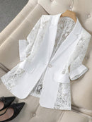 Fashionable Lace-Panel Blazer For Women